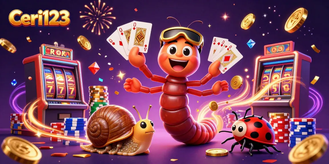 Spin and win at Ceri123 with a vibrant scene of characters and slot machines!