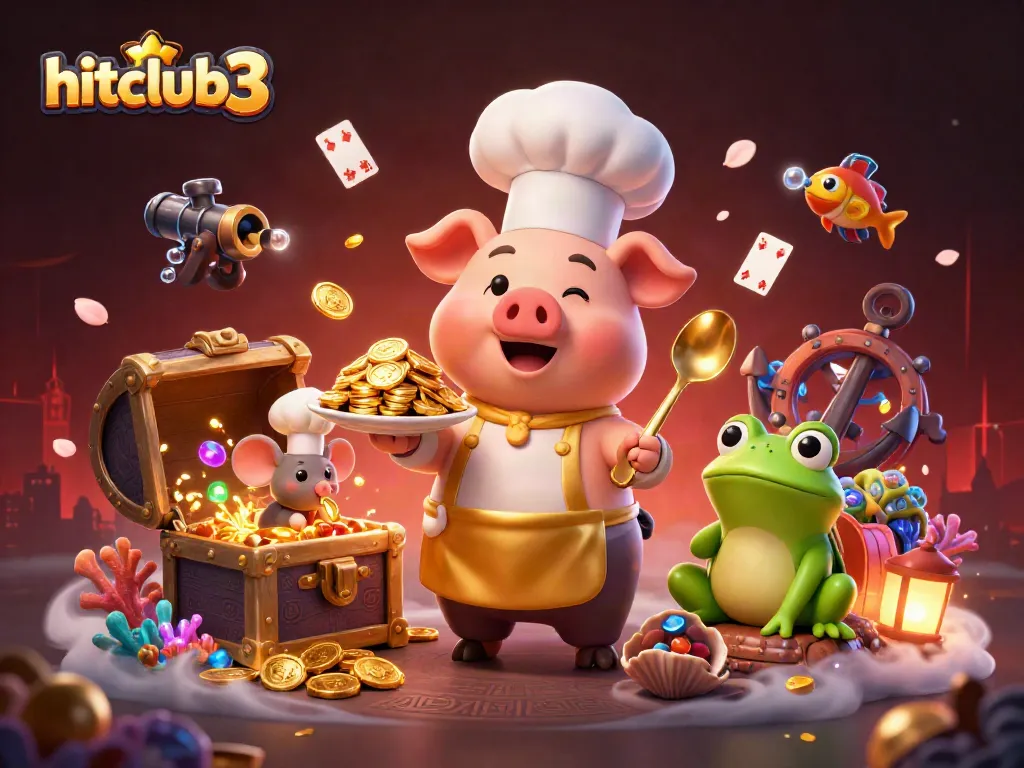 Join hitclub3 for exciting gold treasure adventures in a vibrant casino scene.