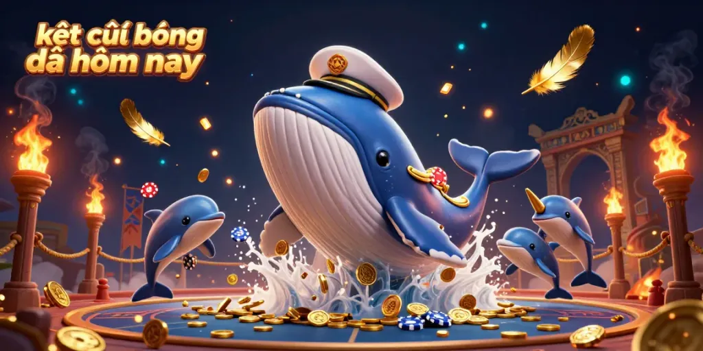 Engage with kết quả bóng đá hôm nay in a captivating 3D scene showcasing playful dolphins, a narwhal, and a giant whale.