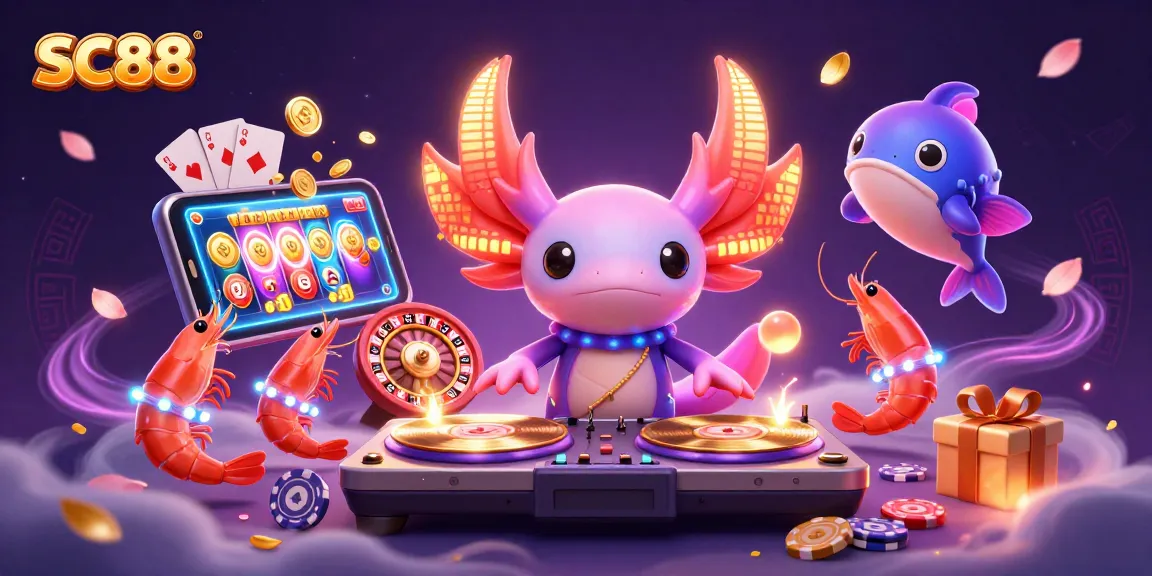 Experience the vibrant SC88 casino games with an underwater party scene complete with colorful elements.