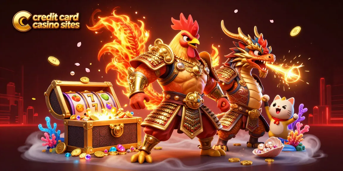Engage with credit card casino sites through a vibrant 3D illustration showcasing dynamic gaming immersion.