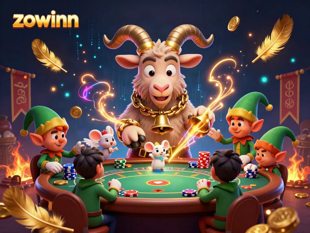 Zowinn offers players a vibrant casino scene with Krampus managing gameplay as elf gremlins steal chips.