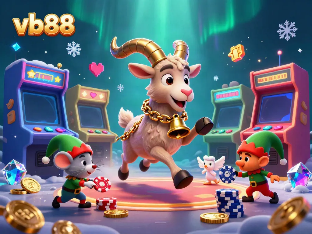 Experience the excitement of VB88 casino with a lively scene featuring whimsical characters in a dynamic setting.