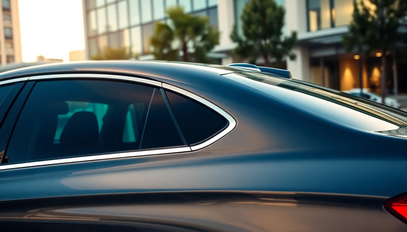 Enhance privacy and UV protection with ceramic window tint on a sleek vehicle.