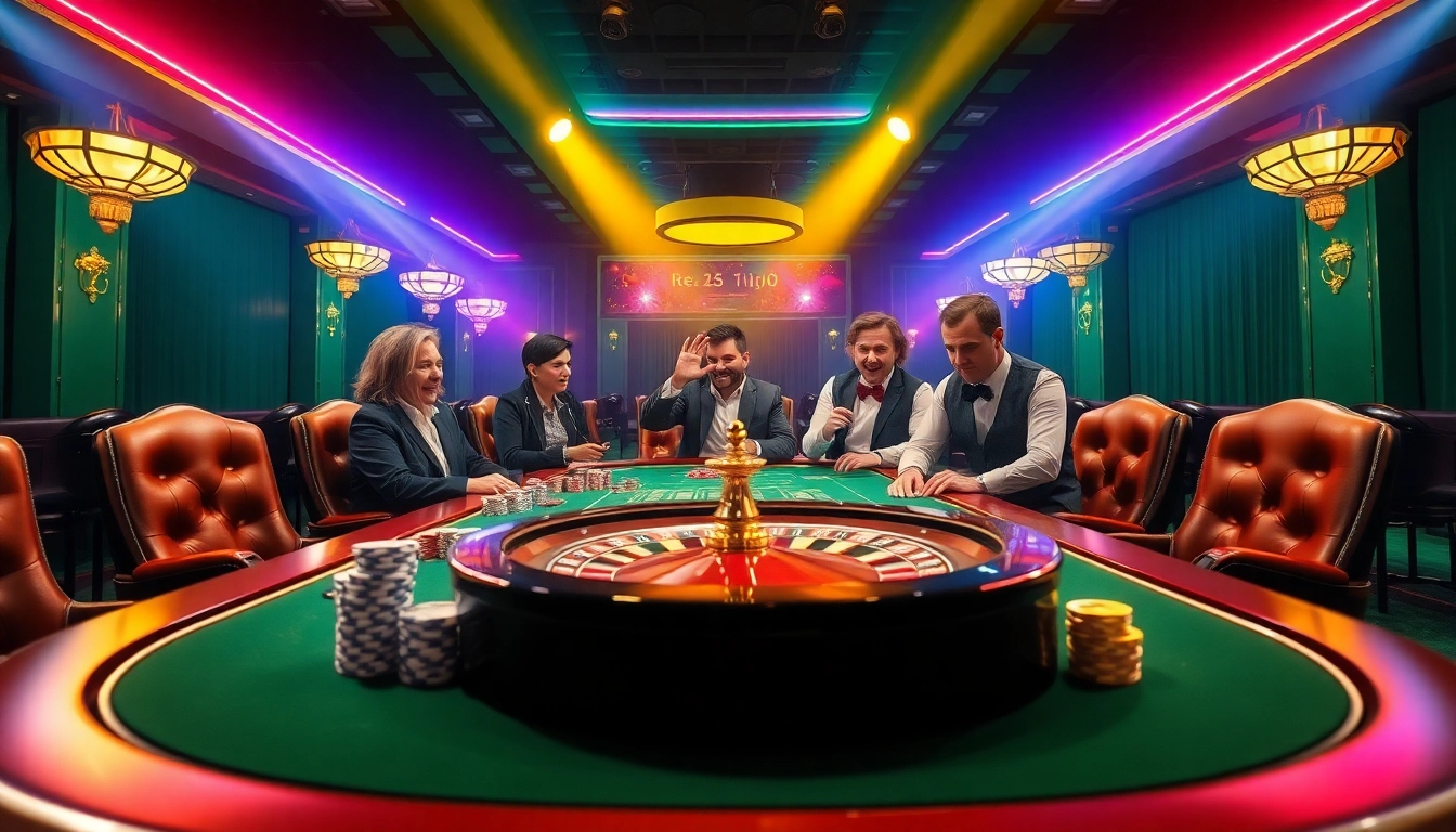 Attendees playing poker with stylish clothing featuring termo transferai designs at a luxury casino.
