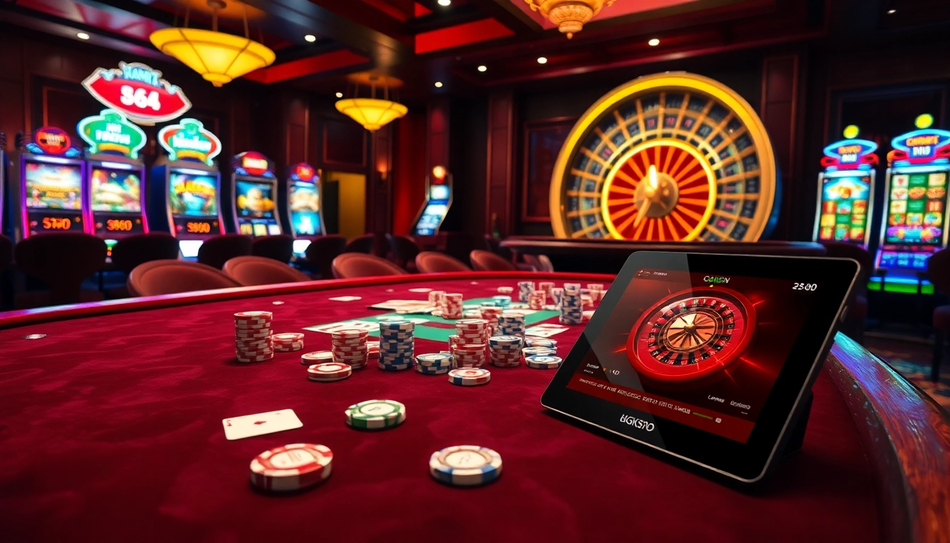 Experience high-stakes gaming at https://gg88vn.asia with vibrant poker chips and an elegant roulette wheel.