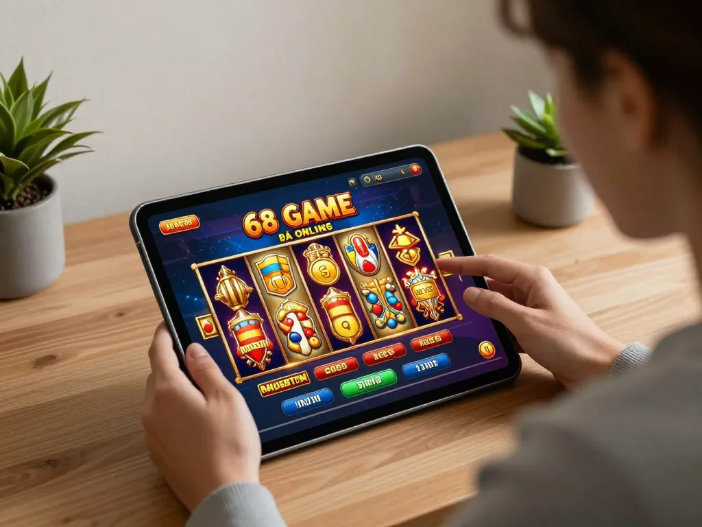 Engaging player enjoying slots on 68 Game Bài platform showcasing vibrant graphics.