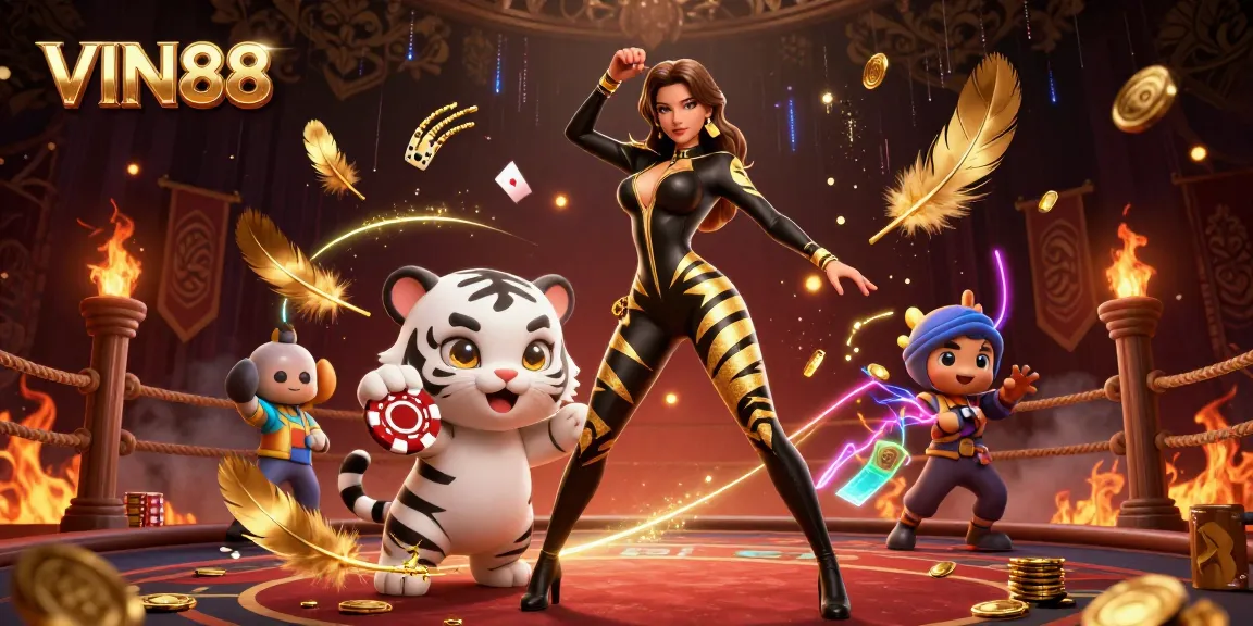 Experience thrilling gameplay with VIN88 showcased in a stunning 3D casino illustration featuring vibrant action and rich detail.