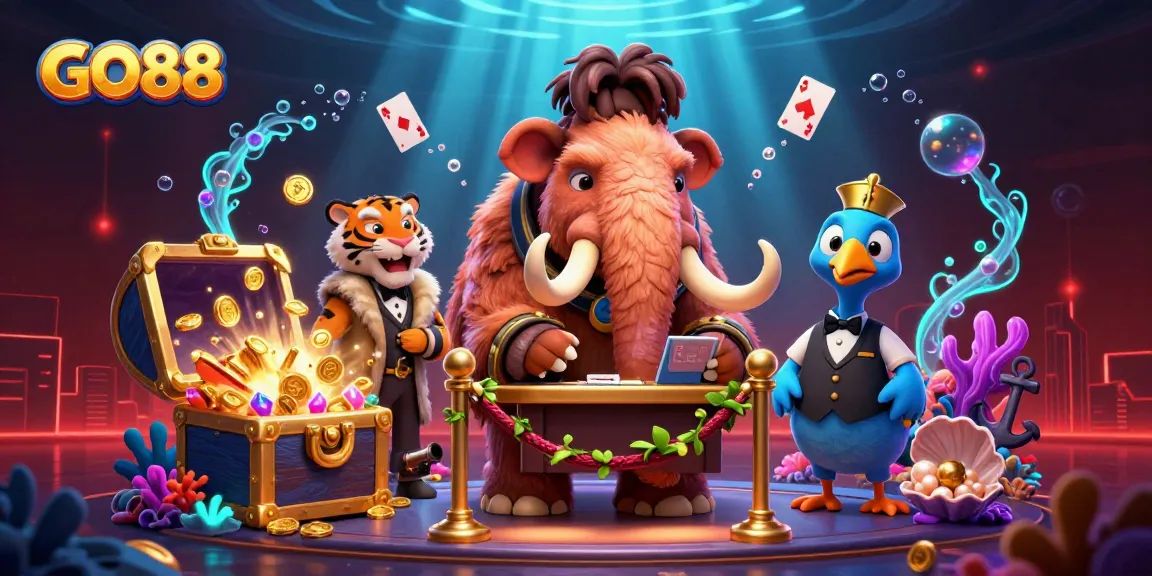 Engage with GO88's thrilling casino action featuring dynamic 3D characters and vibrant game elements.