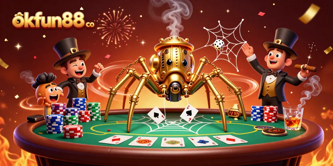 Experience the thrill of gaming at okfun88 co with a steampunk casino illustration showcasing excitement and strategy.