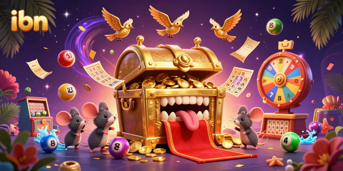 Engage in vibrant online gaming adventures at ibn, featuring golden treasure chests and dynamic lottery elements.